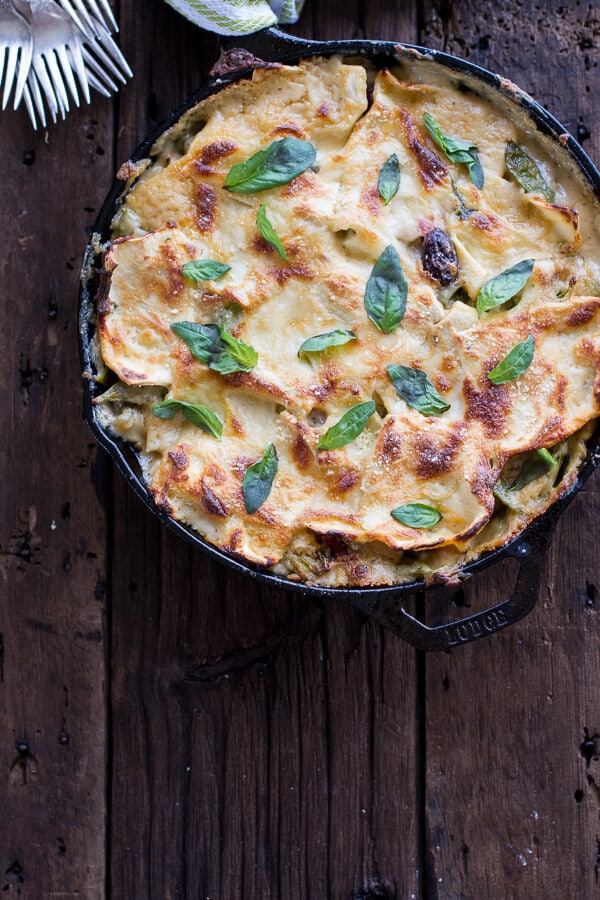 Quick and Simple Springtime Skillet Lasagna with a Mediterranean Kick | halfbakedharvest.com
