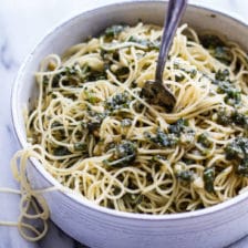 20 Minute Brown Butter Chunky Basil Pesto Pasta.