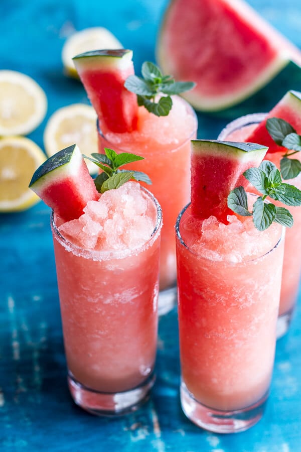 Pink Watermelon Lemonade Slushies | halfbakedharvest.com