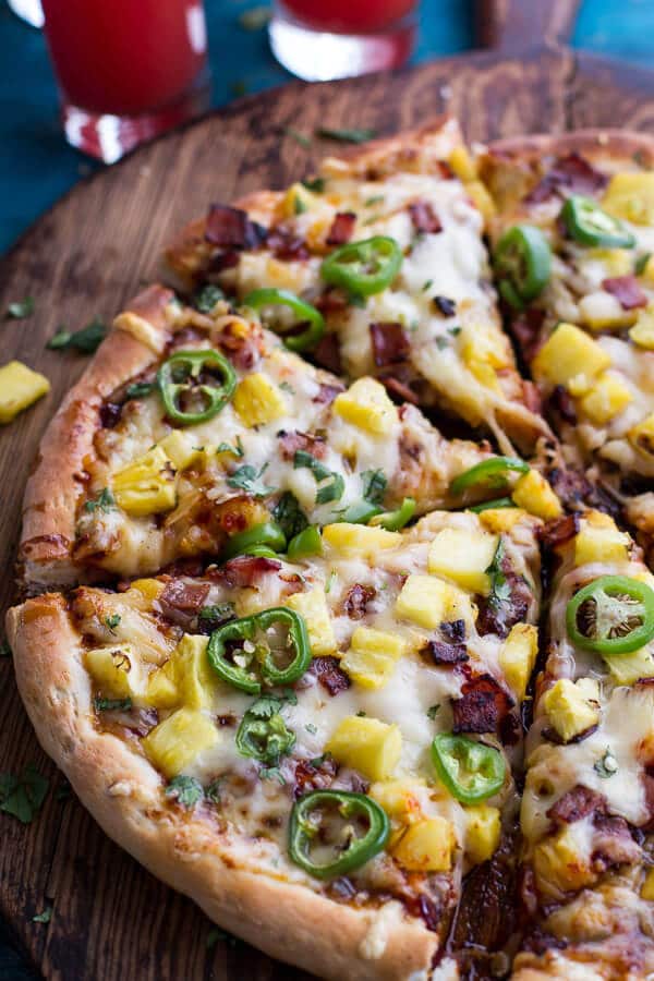 The TJ Hooker Pizza (Chipotle BBQ and Sweet Chili Pineapple + Jalapeño Pizza with Bacon)!-7