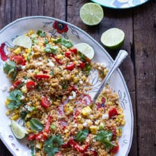 Summer Grilled Mexican Street Corn Quinoa Salad.