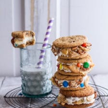 The Munchies Sweet Corn Ice Cream Sandwiches w/Peanut Butter Chip Cookies.
