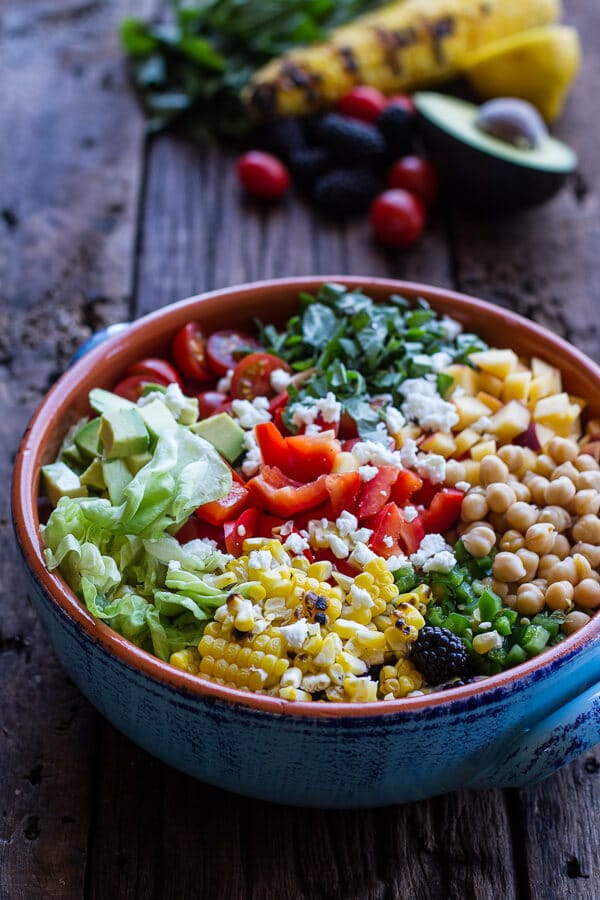 Easy Summer Herb and Chickpea Chopped Salad with Goat Cheese | halfbakedharvest.com