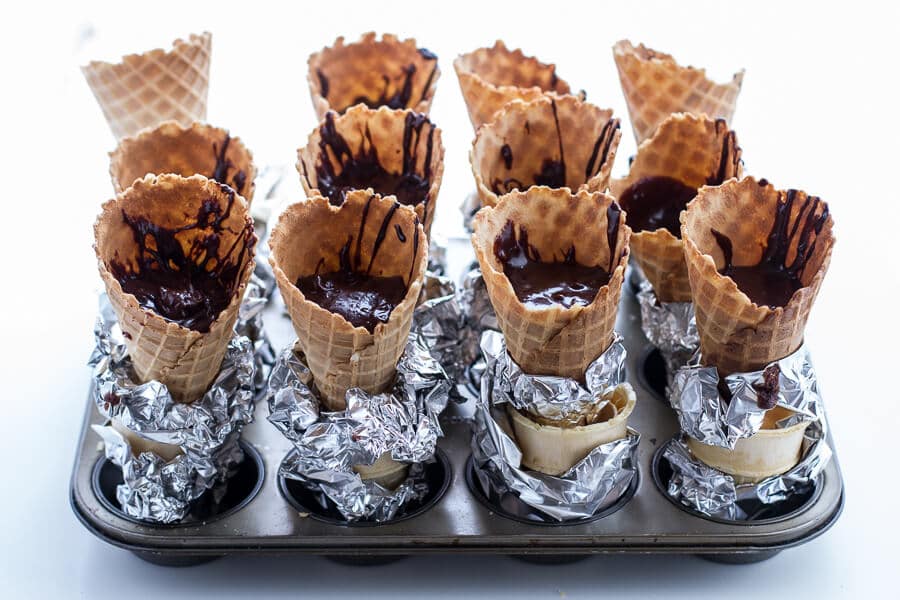 Hot Fudge Brownie and Double Scooped Ice Cream Sundae High Hat Cupcakes...in a Cone! | halfbakedharvest.com