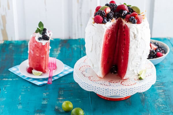 Fresh Watermelon Cake with Summer Berries | halfbakedharvest.com
