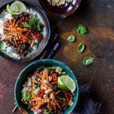 20 Minute Thai Basil Beef and Lemongrass Rice Bowls + Video