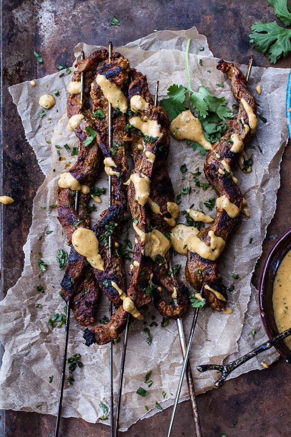 Indian Style Beef Satay with Curried Cashew Sauce | halfbakedharvest.com @hbharvest
