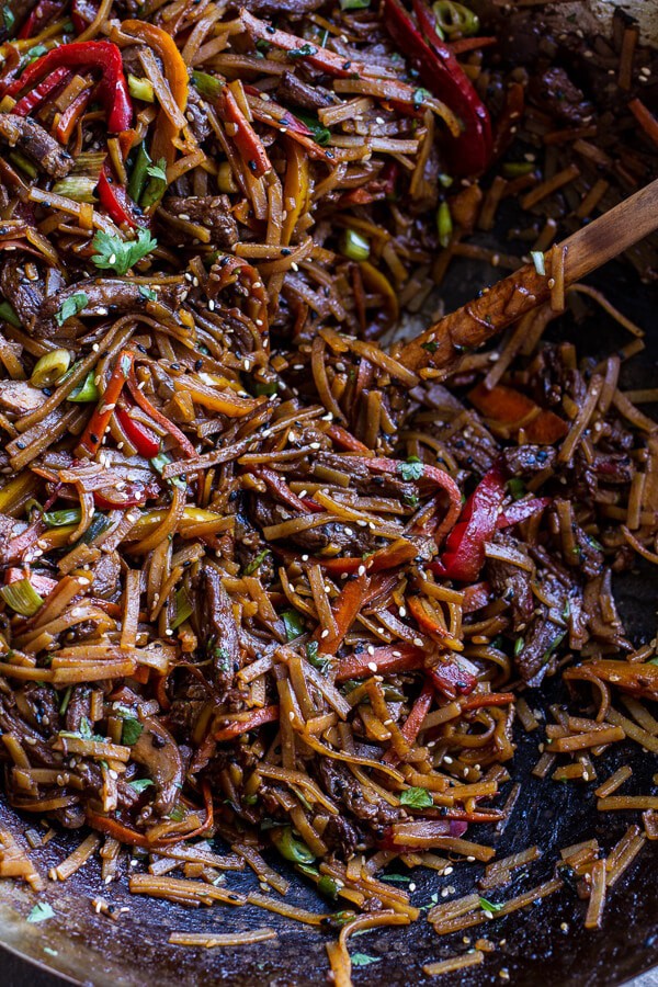 30-Minute Stir Fried Korean Beef and Toasted Sesame Noodles | halfbakedharvest.com @hbharvest