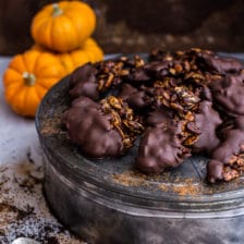 Coffee Roasted Pumpkin Seed Snack Clusters...Dipped in Chocolate.