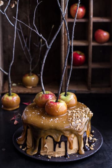 Salted Caramel Apple Snickers Cake.