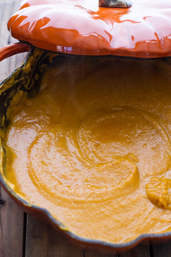 Chipotle Pumpkin Soup with Crispy Chorizo + Caramelized Apples | halfbakedharvest.com @hbharvest