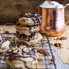 Chocolate Drizzled Buttery Pecan and Caramelized Condensed Milk Cookies.