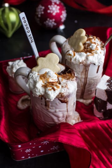 Naughty Nice Hot Cocoa with Spiked Eggnog Marshmallows.