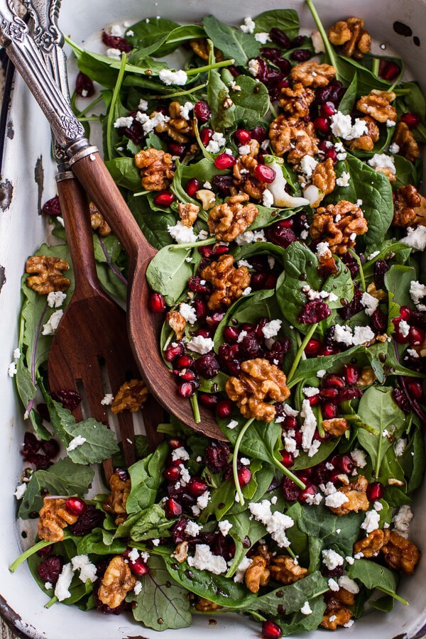 Winter Salad with Maple Candied Walnuts + Balsamic Fig Dressing |halfbakedharvest.com @hbharvest
