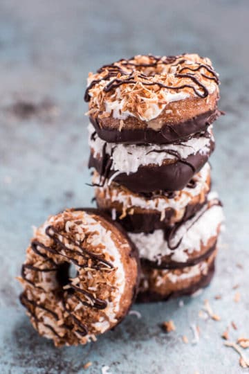 Chocolate Dipped Coconut Tres Leches Cronuts.