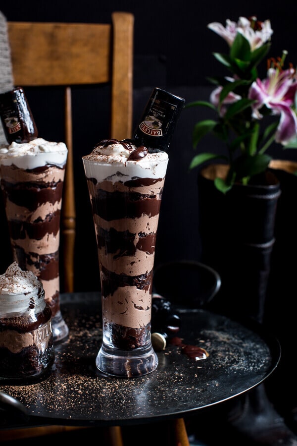 Double Chocolate Brownie Irish Car Bomb Cheesecakes | halfbakedharvest.com @hbharvest