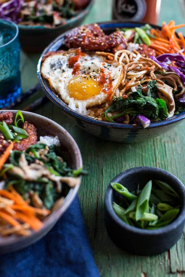 Korean Style Fried Shrimp Rice Bowls with Kimchi + Crunchy Noodles | halfbakedharvest.com @hbharvest