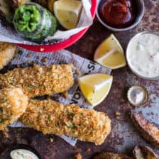 Potato Chip Crusted Fish and Chips…with all the Fixings.