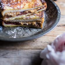 Peanut Butter & Rhubarb Jelly Hot French Toast Sammie.