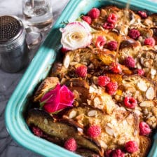 Raspberry Rose Baked French Toast.