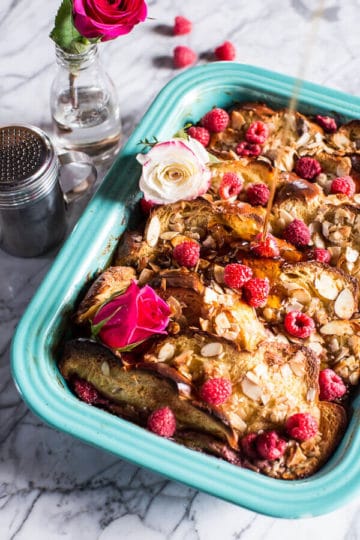 Raspberry Rose Baked French Toast.