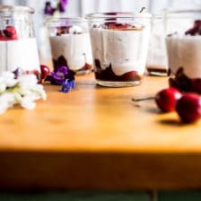 Cherry and Goat's Milk Coconut Mousse.