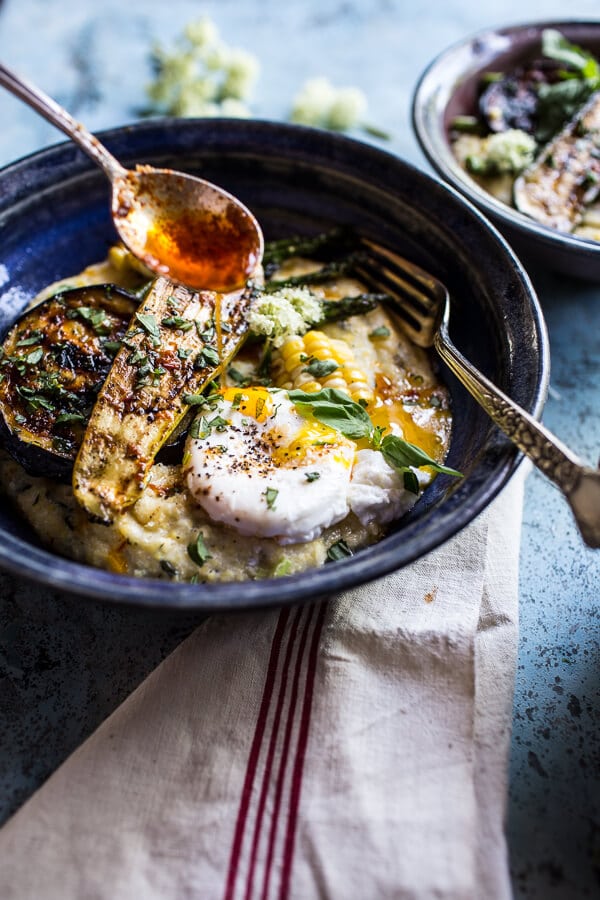 Caramelized Farmers Market Veggies On Herbed Polenta with Brown Harissa Butter | halfbakedharvest.com @hbharvest