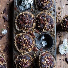 Double Chocolate Coconut oil Zucchini Muffins with Caramelized Buckwheat.