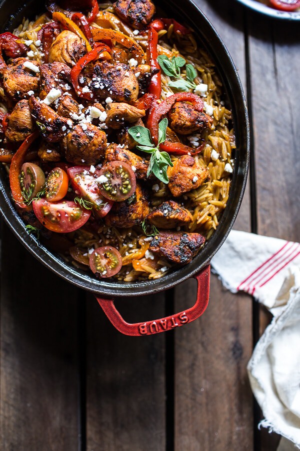 One-Pot Greek Oregano Chicken and Orzo with Tomatoes in Garlic Oil | halfbakedharvest.com @hbharvest