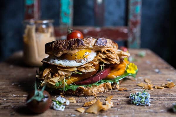 Vegan BLT (…minus that egg) with Chipotle Tahini “Mayo” | halfbakedharvest.com @hbharvest
