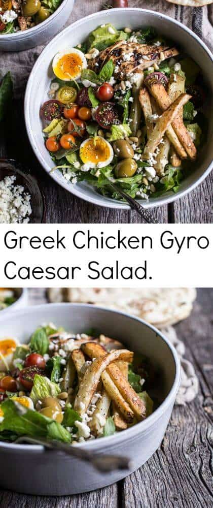 Greek Chicken Gyro Caesar Salad | halfbakedharvest.com @hbharvest
