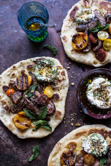 Grilled Lamb Tikka with Caramelized Apricots + Pine Nut Labneh.
