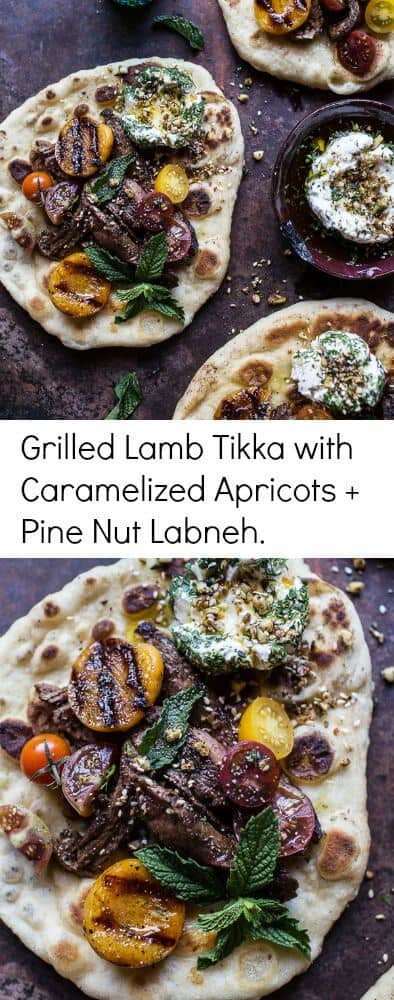 Grilled Lamb Tikka with Caramelized Apricots + Pine Nut Labneh | halfbakedharvest.com @hbharvest