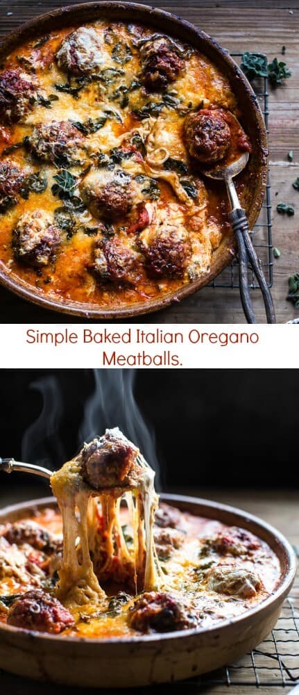 Simple Baked Italian Oregano Meatballs | halfbakedharvest.com @hbharvest
