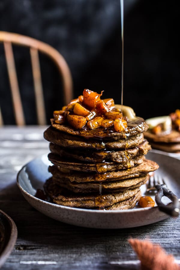 Spiced Almond Pancakes with Candied Butternut Squash + Maple Butter | halfbakedharvest.com @hbharvest