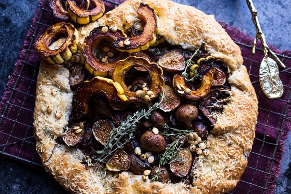 Buttered Mushroom, Fig and Bacon Galette with Roasted Squash | halfbakedharvest.com @hbharvest