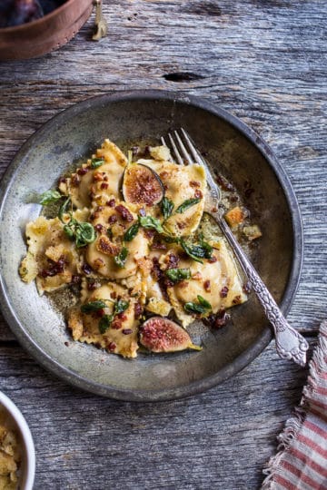 Butternut Squash and Goat Cheese Ravioli with Browned Butter + Oregano Bread Crumbs + Video