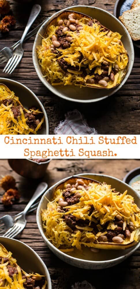 Cincinnati Chili Stuffed Spaghetti Squash | halfbakedharvest.com @hbharvest