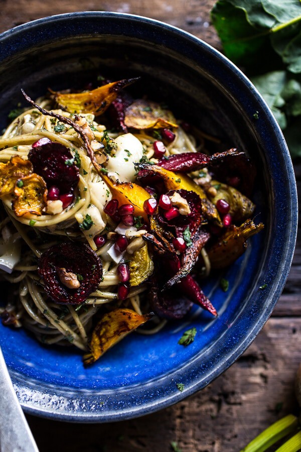 Miso Browned Butter and Brie Pasta with Roasted Beets + Walnuts | halfbakedharvest.com @hbharvest