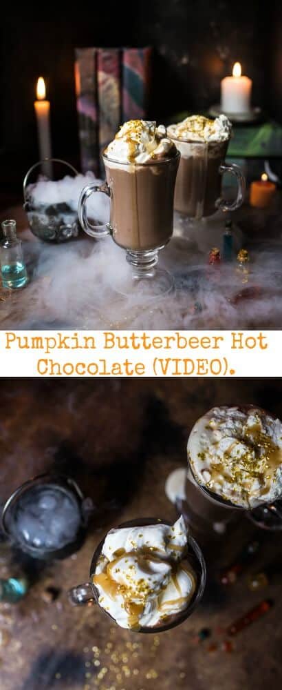 Pumpkin Butterbeer Hot Chocolate (VIDEO) | halfbakedharvest.com @hbharvest