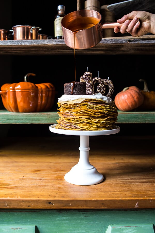 Pumpkin Nutella Crepe Cake | halfbakedharvest.com @hbharvest
