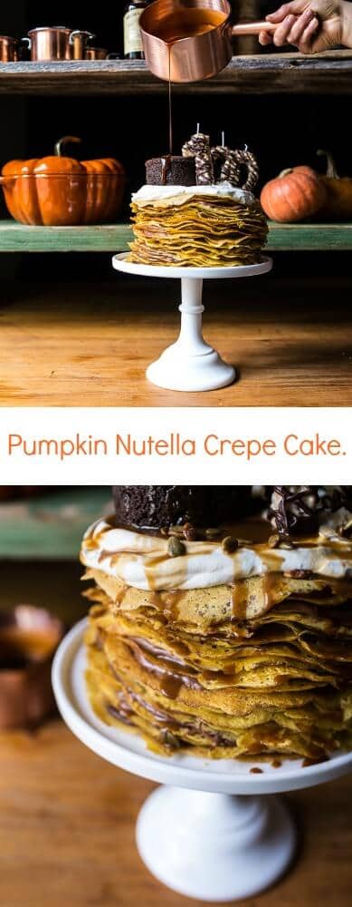 Pumpkin Nutella Crepe Cake | halfbakedharvest.com @hbharvest