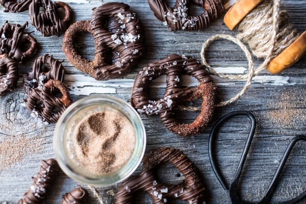 Chocolate Covered Cinnamon Sugar Pretzels | halfbakedharvest.com @hbharvest
