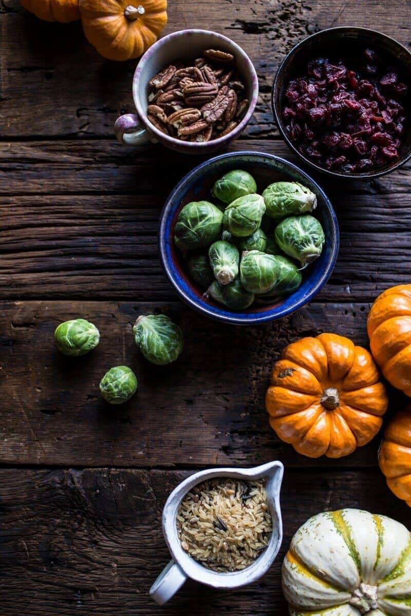 Nutty Wild Rice and Shredded Brussels Sprout Stuffed Mini Pumpkins | halfbakedharvest.com @hbharvest