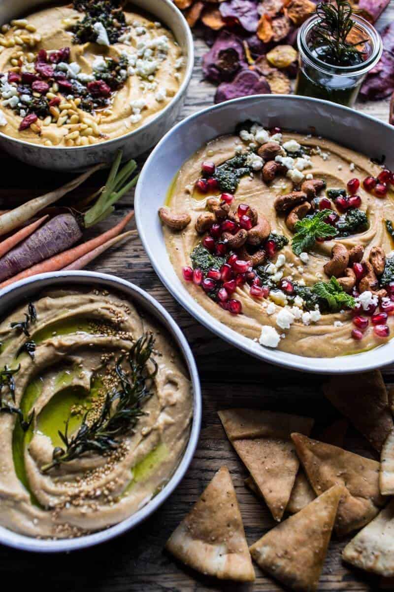The Big Holiday Hummus Board with Roasted Root Veggie Chips | halfbakedharvest.com @hbharvest