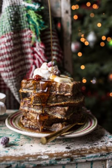 Baked Gingerbread Custard Waffle French Toast (VIDEO).