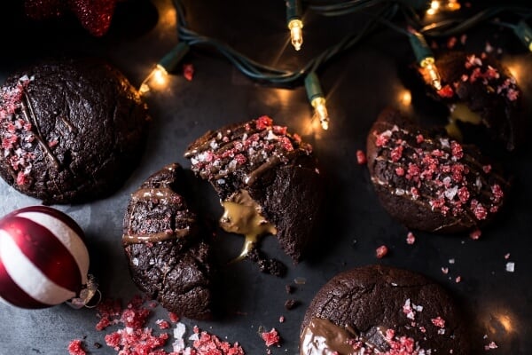 Chocolate Hazelnut and Caramel Stuffed Brownie Cookies | halfbakedharvest.com @hbharvest