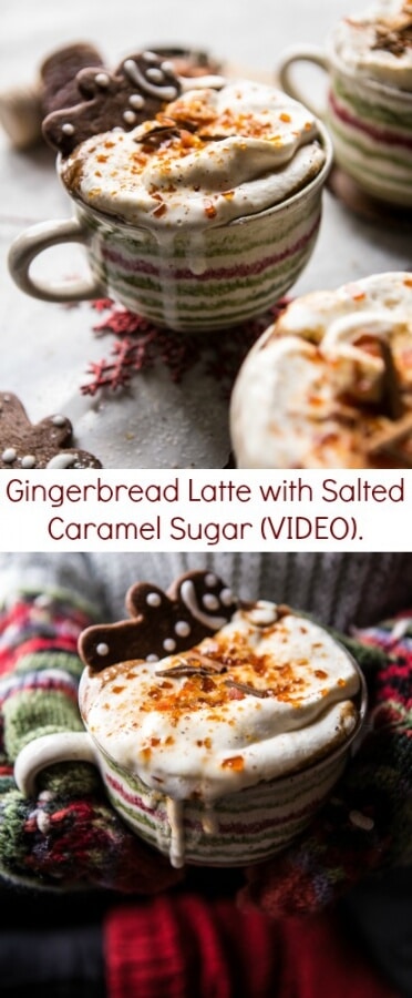 Gingerbread Latte with Salted Caramel Sugar (VIDEO) | halfbakedharvest.com @hbharvest