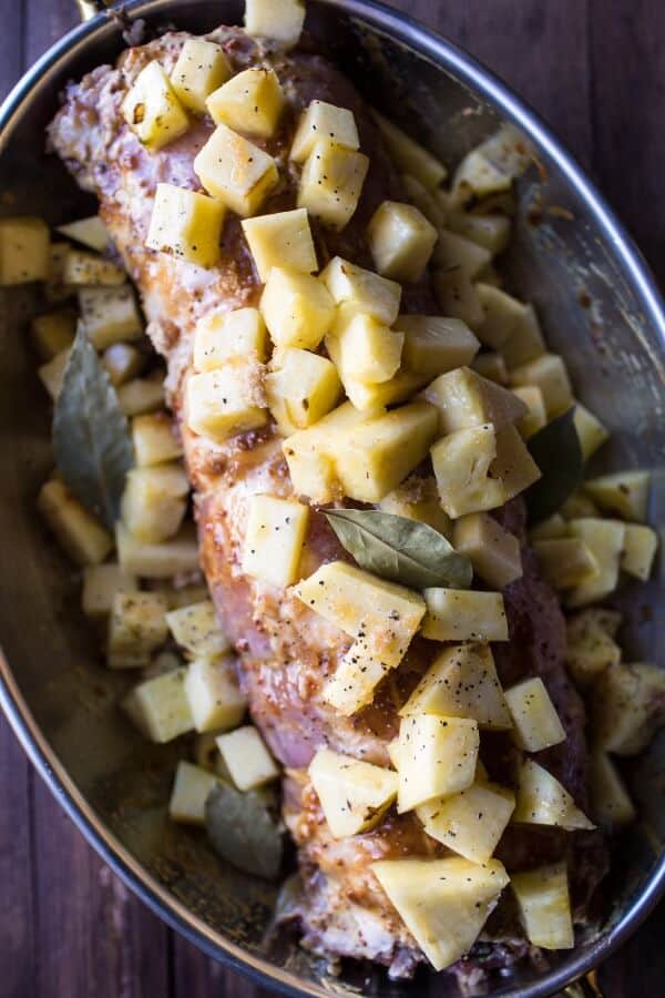 Pineapple Glazed Pork Roast with Bacon Wild Rice Stuffing | halfbakedharvest.com @hbharvest