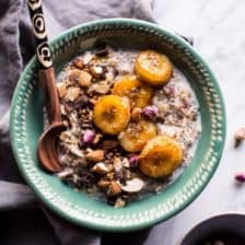 Coconut Chia Oats with Caramelized Bananas.